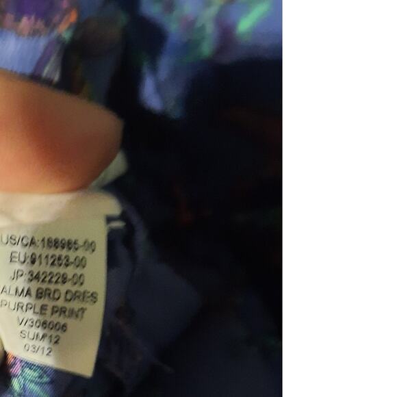 Gap Violet Blue Dark Floral Sundress Size Large Romantic Coquette Ruffles Beachy - Picture 9 of 9